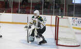 Bombers goalie Matthew Spencer-Dahl was a wall between the pipes for the Bombers, backstopping his team to a 4-0 victory.     Tim Brody / Bulletin Photo