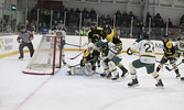 Game 5 of the best of seven playoff series between the Sioux Lookout Bombers and Red Lake Miners ended in a heartbreaking 4-3 overtime loss for the Bombers. Tim Brody / Bulletin Photo