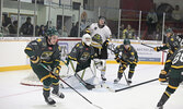  The Sioux Lookout Bombers in action against the visiting Red Lake Miners. The Bombers won the game 8-4.    Tim Brody / Bulletin Photo