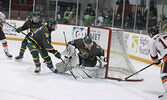 The Sioux Lookout Bombers in action against the visiting Kam River Fighting Walleye.     Tim Brody / Bulletin Photo