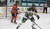 The Sioux Lookout Bombers in action against the Kam River Fighting Walleye on Dec. 21 at the Hangar (Sioux Lookout Memorial Arena). The Bombers skated away with the 3-2 win. Tim Brody / Bulletin Photo
