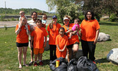 Elevate NWO Community Support Worker Jasmine Savage (third from right, holding niece Lyrix Kabestra-Joesph) is joined by, from left,  sister-in-law Kayla Carlson, nephew Atlas Kabestra-Savage, brother MacKinley Kabestra Savage holding nephew Novah Kabestr