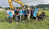 With shovels from left: Sioux Lookout Food Bank Volunteer Matthew Coulombe, Sioux Lookout Food Bank Manager Amanda Landgraff, Sioux Lookout Food Bank Vice-Chair of the Board Karen Schultz, and Sioux Lookout Mayor Doug Lawrance prepare to break ground for 