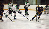 Faith Mousseau (10) applies defensive pressure on the Dryden puck-carrier. - Jesse Bonello / Bulletin Photo