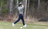 Shawn Chua tees off at the Sioux Lookout Golf and Curling Club on the first day of golf season, May 11.   Tim Brody / Bulletin Photo