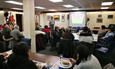 More than 20 people filled the Lower Legion Hall for Hub Transit’s chili lunch and presentation. - Jesse Bonello / Bulletin Photo