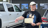 Hudson resident Lesley Starratt shares about the Johnny Luc’s trail and efforts to preserve it.    Tim Brody / Bulletin Photo