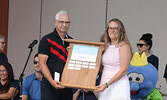Rotary Club of Sioux Lookout President Andreas Kottschoth (left) presents Dale McGill with the 2025 Jack McKenzie Award.     Tim Brody / Bulletin Photo 