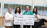 From left: Cynthia Dwyer – Vice President Health Services & Chief Nursing Executive – SLMHC, Komal Vijay Shah, Melissa Slade – Donor Relations/Operations Coordinator – SLMHC Foundation, and Ramona Quequish-Baas – Vice President Corporate Services & Chief 