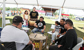 Drummers get National Indigenous Peoples Day celebrations going at a powwow at the town beach.    Tim Brody / Bulletin Photo 