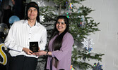 Dallas Turtle receives the Jr. Math Award.   Tim Brody / Bulletin Photo