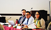 From left: Ontario New Democratic Party MPP’s Ian Arthur, Sol Mamakwa, and Sandy Shaw took part in the pre-budget consultation as members of the Standing Committee on Finance and Economic Affairs. - Jesse Bonello / Bulletin Photo