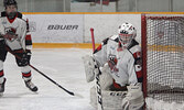 Presley Brohm backstopping for the Thunder Bay Bantam A Queens. - James Brohm / Submitted Photo