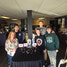 The McCord family, from left: Nancy McCord, Ethan McCord, Christopher McCord, Mike McCord, and Donovan McCord at the Red Brick Café, where their hand painted “poppy rocks” were available to pick up for a donation to support local veterans.   Photo courtes