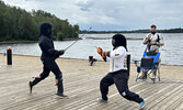 Visitors to the Third Annual Sioux Lookout Renaissance Fair were able to browse the wares of a variety  of vendors and take in sword demos put on by Superior HEMA.     Tim Brody / Bulletin Photo