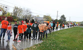 Sacred Heart School students donned orange shirts and walked in support of truth and reconciliation on Sept. 29. Tim Brody / Bulletin Photo