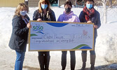 From left: SLMHC Foundation Board Vice-President Jackie Duhamel, SLMHC Foundation Board President Christine Hoey, 50/50 draw winner Cindy Phillips, and SLMHC Foundation Treasurer Rita Demetzer.   Mike Lawrence / Bulletin Photo