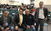  From left: Ogichidaa Francis Kavanaugh, Grand Chief of Grand Council Treaty #3, Sol Mamakwa, MPP Kiiwetinoong Riding, Lac Seul First Nation Elder Fred Thomas, and Bob Nault, MP Kenora Riding. - Tim Brody / Bulletin Photo