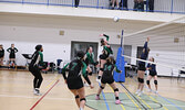 The SNHS Senior Girls Volleyball Team take on the Dryden Eagles in semi-final action.   Tim Brody / Bulletin Photo