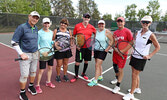 From left Gus MacLellan, Susan MacLellan, Linda Rice, Al Christensen, Margot Saari, John Libler, and Lisa Larsh.   Tim Brody / Bulletin Photo