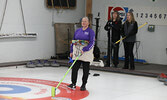 Committee member Janine Lavoie (foreground) directs her team’s shots.     Tim Brody / Bulletin Photo