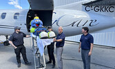 More than 200 people visited SkyCare’s Aviation Station at their hangar on Aug. 5, during this year’s Blueberry Festival. SkyCare is celebrating 20 years of serving the North and beyond. Tim Brody / Bulletin Photo