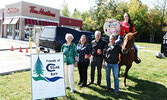 From left: Municipal Councillor and Friends of Cedar Bay (FCB) chairperson Joyce Timpson, FCB stable committee co-chair Lyndsay Gould, Sioux Lookout Mayor Doug Lawrance, FCB barn manager Michael O’Brien, and FCB stable committee co-chair Destiny Pryzner a