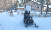 Snowarama participants head out on their fundraising ride from the OPTA clubhouse.   Tim Brody / Bulletin Photo