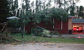 A tree down on a home on Third Avenue.     Tim Brody / Bulletin Photo