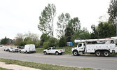 Sioux Lookout Hydro employees work to restore power to the community.     Tim Brody / Bulletin Photo