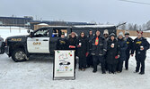 First Step Women’s Shelter staff and members of the Sioux Lookout OPP were at three local businesses last Saturday collecting donations to help give community members a great Christmas.    Tim Brody / Bulletin Photo 