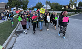 Community members marched through the downtown core last Thursday evening in support of everyone’s right to be safe and live free from violence in Sioux Lookout.      Tim Brody / Bulletin Photo 