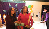 Alana Anderson presents the Corporate or Private Sector Award to Rita Campbell (G&R Taxi).     Tim Brody / Bulletin Photo