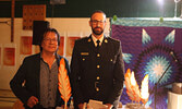 Mike Kreisz presents the Healing Through Action Award to Ziggy Beardy.     Tim Brody / Bulletin Photo