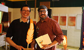 Jesse Fiddler presents the Sports Award to Jesse Terry.     Tim Brody / Bulletin Photo