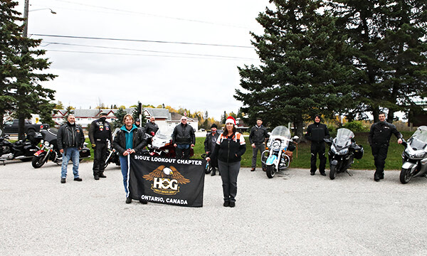 Motorcyclists collect Toys for Tots 