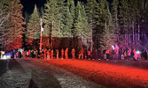 Ghastly sights met those brave enough to traverse the haunted trail during Boo at the Bay. Haunters posed for a group photo at the event’s conclusion.     Tim Brody / Bulletin Photo