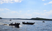 Boats made their way to the dock at the town beach as day one was coming to a close. - Jesse Bonello / Bulletin Photo