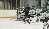 The SNHS Warriors boys hockey team in action against the Beaver Brae Secondary School Broncos in game two of their best of three semi-final playoff series.   Tim Brody / Bulletin Photo