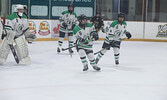 The Warriors in action against the Muskies in girls hockey action on Feb. 8.    Tim Brody / Bulletin Photo