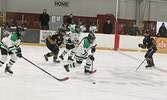 The SNHS Warriors girls hockey team in action against the DHS Eagles in game two of their best of three semi-final playoff series.   Tim Brody / Bulletin Photo