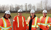 LCGS graduates, from left: Carrie Lyon, Jamie Keeash, Sophie Mekanak, and Shirley King.     Photo courtesy Wataynikaneyap Power and Opiikapawiin Services