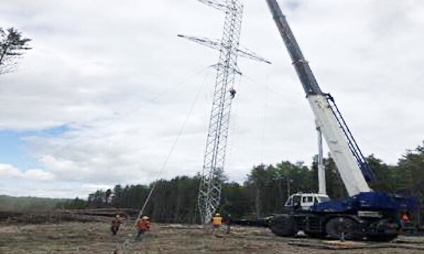 First tower structure in Wataynikaneyap Power Transmission Project erected