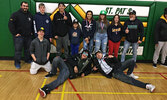 Back (from left): Julian Cospito, Gabriel Otto, Tyson Meekis, Samurai Sakamoto, Kiana Barker, Chloe Lavallee, Omi Sakamoto, and Rob Sakamoto. Front (from left):  Ashton Lapworth, Dylan Bottle-Chisel, Keegan Wesley-Keesic. - Warriors Wrestling Club / Submi